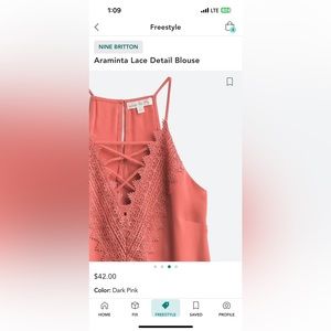 Nine Britton Araminta Lace Detail Blouse from Stitchfix Petite XL